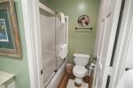Downstairs bathroom with shower/tub combo